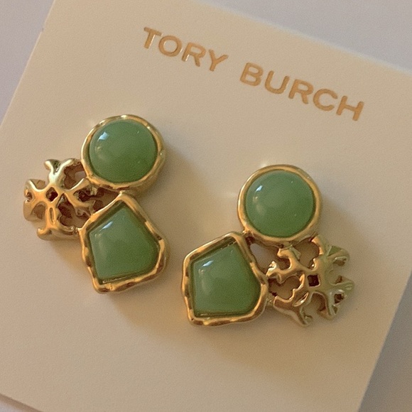 Tory Burch Roxanne Swirl mint cluster stud earrings - Picture 4 of 5